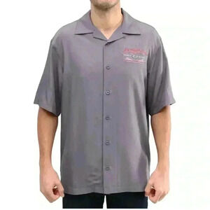 Men’s 50 th Auction Camp Shirt size3XL charcoal, gray in new like condition